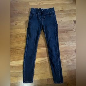 Free People Lace Up Black High Rise Skinny Jeans